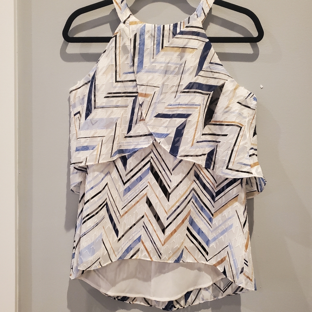 Black house white market sleeveless blouse